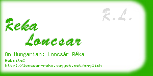 reka loncsar business card