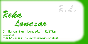 reka loncsar business card